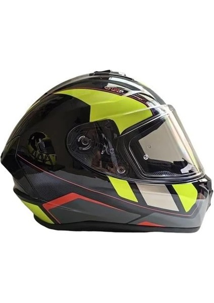 Nro X010 Kapalı Kask Siyah-Sarı