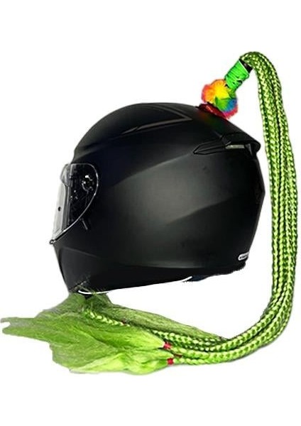 Motosiklet Kask Saç Örgüsü Yeşil