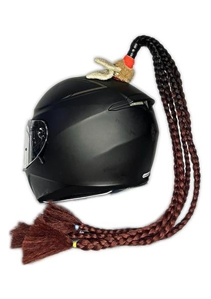 Motosiklet Kask Saç Örgüsü Kahverengi