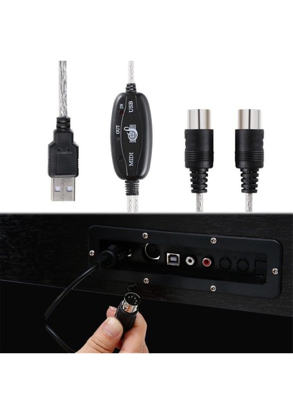 USB In-Out Mıdı Arabirim Kablosu Dönüştürücü Pc Müzik Klavye Adaptör Kablosu Sıcak Satış (Yurt Dışından)