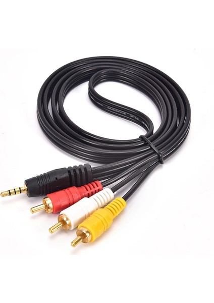 1.5 M 3.5mm Jack Fiş Erkek 3 Rca Adaptörü Yüksek Kalite 3.5 Rca Erkek Ses Video Av Kablo Tel Kablosu 3.5mm 3-Rca Av Kablosu (Yurt Dışından)