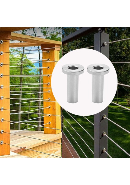 20 Adet T316 Paslanmaz Çelik Koruyucu Kollu 1/8 Inç 5/32 Inç 3/16 Inç Kablo Korkuluk Kiti, Ahşap Direkler, Dıy Korkuluk (Yurt Dışından) fırsatları