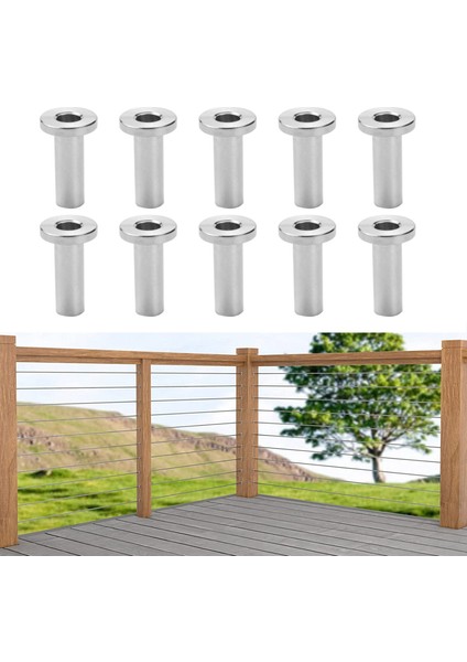 20 Adet T316 Paslanmaz Çelik Koruyucu Kollu 1/8 Inç 5/32 Inç 3/16 Inç Kablo Korkuluk Kiti, Ahşap Direkler, Dıy Korkuluk (Yurt Dışından) indirimleri