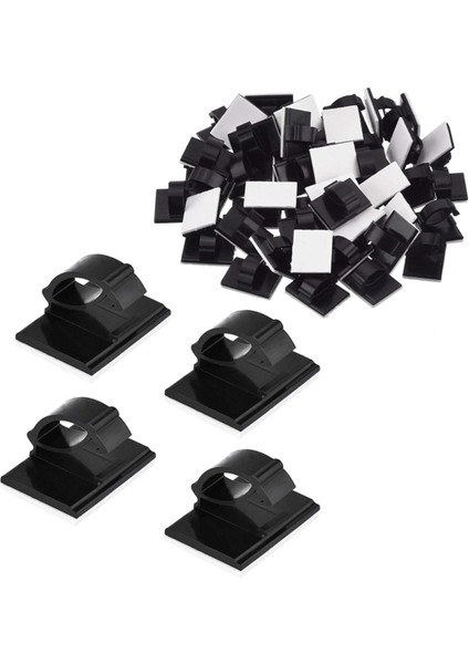 70 Adet Kendinden Yapışkanlı Kablo Kelepçesi Plastik Dikdörtgen Kablo Klipsi Kablo Bağı, 50 Adet 90 x 18 cm ve 20 Adet 14 x 19MM (Yurt Dışından)