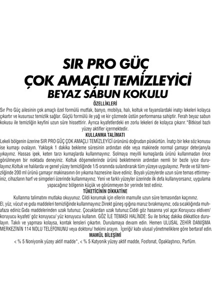 Pro Güç Çok Amaçlı Temizleyici Beyaz Sabun Kokulu 1000 ml fiyatları