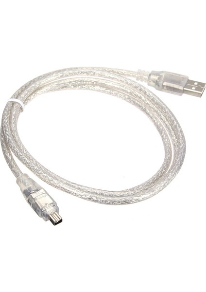 Yüksek Hızlı 1.2 M 4ft USB 2.0 Erkek 4 Pinli Tel Ieee 1394 Kablo Kurşun Uzatma Adaptörü Dönüştürücü Veri Aktarım Kablosu Gümüş (Yurt Dışından)