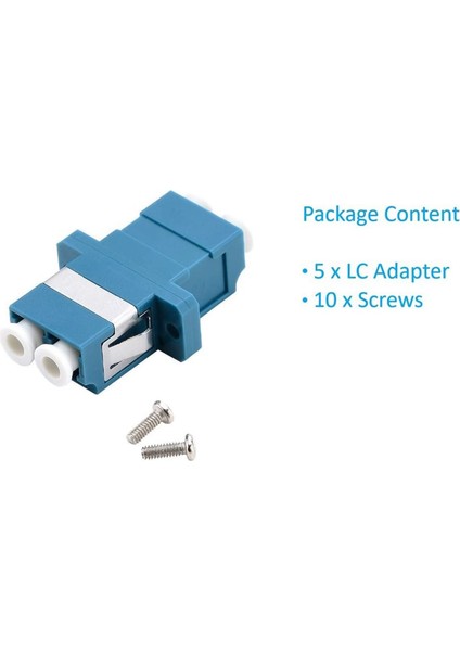 Lc Fiber Optik Adaptör - Lc'den Lc'ye Dubleks Tekli Mod Bağlayıcı - 5'li Paket - Mavi (Yurt Dışından)