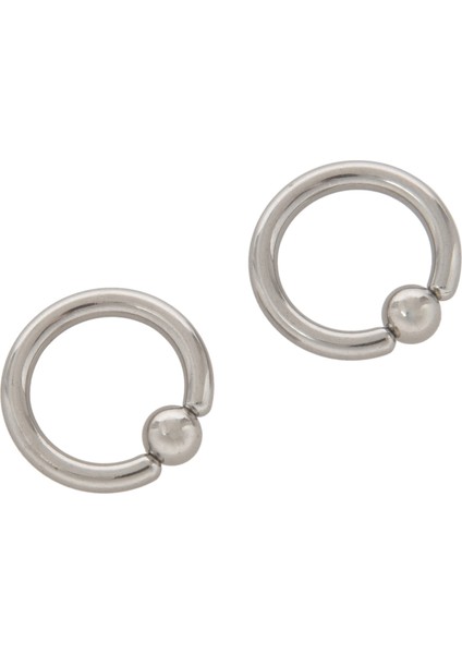 Çift Paslanmaz Çelik Esir Boncuk Küpeler Çember Bcr Çıtçıt Delici Takı Çelik Rengi, 8g(3.2mm) x 16MM (Yurt Dışından) indirimleri