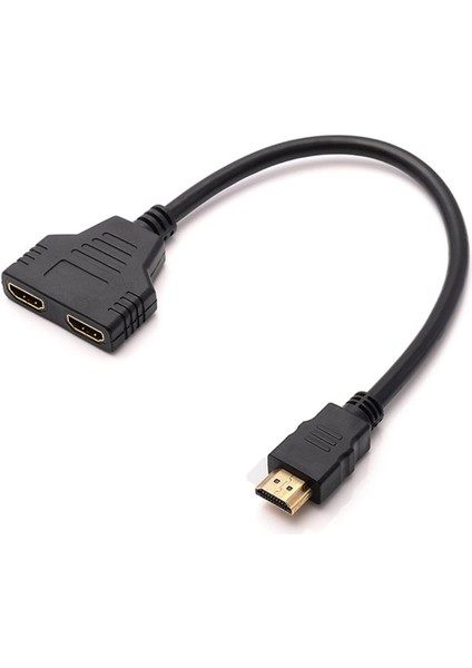 HDMI 2 Çift Bağlantı Noktalı Y Ayırıcı 1080P HDMI V1.4 Erkek - Çift Dişi Adaptör Kablosu (Yurt Dışından)