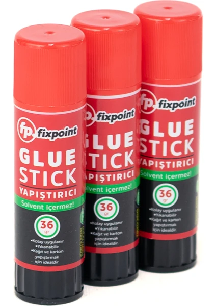 Glue Stick Yapıştırıcı Büyük Boy Güçlü Yıkanabilir Kolay Uygulanır Solvent Içermez Dayanıklı 3 Adet