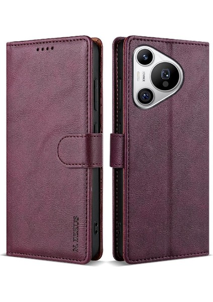 Huawei Pura 70 Kart Yuvaları Için Flip Case Manyetik Kapatma Çift Katmanlı Yan (Yurt Dışından)