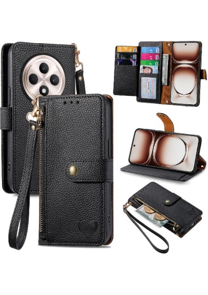 Oppo Oppo 12F Cüzdan Aşk Darbeye Deri Kılıf Fermuar Için Flip Case (Yurt Dışından)