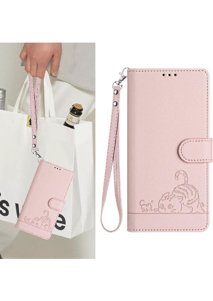 Oppo A80 5g Kedi Için Kılıf Rfıd Cüzdan Kapak Çevirin Kart Yuvası Tutucu Kickstand (Yurt Dışından) modelleri