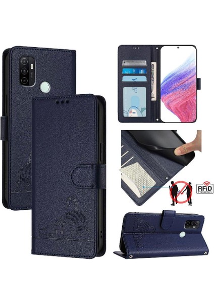 Oppo A53 4G/A53S 4g Kedi Rfıd Kart Yuvası Tutucu Kickstand Cüzdan (Yurt Dışından) indirimleri