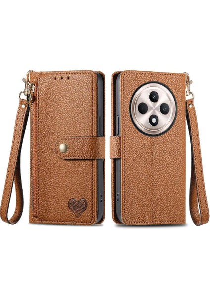 Oppo Oppo 12F Cüzdan Aşk Darbeye Deri Kılıf Fermuar Için Flip Case (Yurt Dışından)