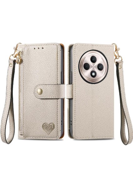 Oppo Oppo 12F Cüzdan Aşk Darbeye Deri Kılıf Fermuar Için Flip Case (Yurt Dışından)
