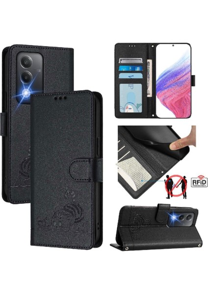 Oppo A80 5g Kedi Için Kılıf Rfıd Cüzdan Kapak Çevirin Kart Yuvası Tutucu Kickstand (Yurt Dışından) indirimleri