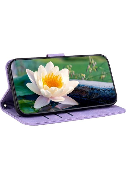 Oppo Oppo 10 5g Kabartma Lotus Çiçek Kickstand Manyetik Için Flip Case (Yurt Dışından)