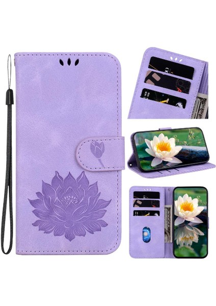 Oppo Oppo 10 5g Kabartma Lotus Çiçek Kickstand Manyetik Için Flip Case (Yurt Dışından)