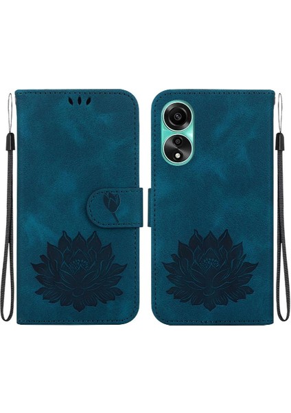 Oppo A78 4g Kickstand Kabartma Lotus Çiçek Kickstand Cüzdan Için Flip Case (Yurt Dışından)