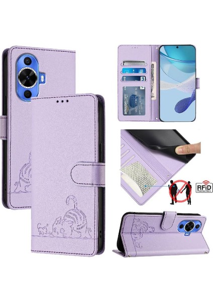 Huawei Nova 11 4g Kart Yuvası Tutucu Için Kickstand Cüzdan Kapak Çevirin (Yurt Dışından)