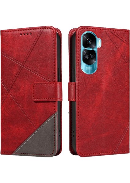 Elmas Dikiş Deri Telefon Kılıfı ile Onur 90 Lite Için Flip Case ve (Yurt Dışından)