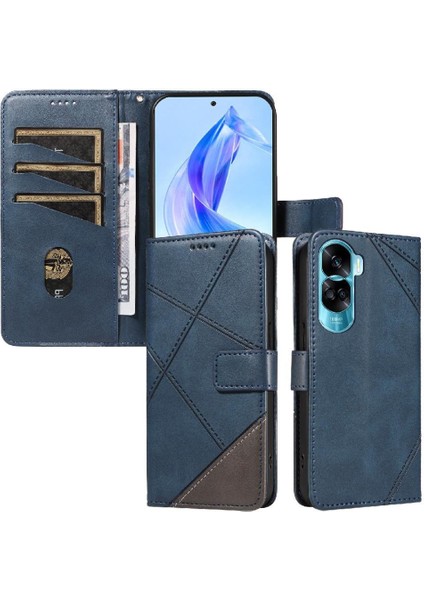 Elmas Dikiş Deri Telefon Kılıfı ile Onur 90 Lite Için Flip Case ve (Yurt Dışından)