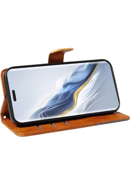 Onur Sihirli 6 Pro 5g Için Flip Case Deri Telefon Koruma Kılıfı ve Kart (Yurt Dışından)