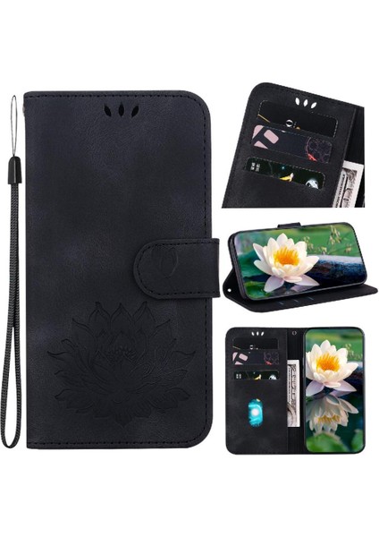 Onur 90 Pro Cüzdan Kabartma Lotus Çiçek Kickstand Için Flip Case (Yurt Dışından)