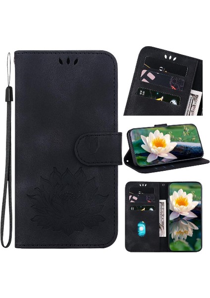 Onur X9A Cüzdan Kabartma Lotus Çiçek Kickstand Manyetik Için Flip Case (Yurt Dışından)