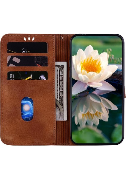 Onur 90 Pro Cüzdan Kabartma Lotus Çiçek Kickstand Için Flip Case (Yurt Dışından)