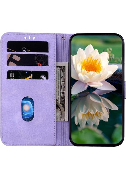 Bdt Shop Onur Için Flip Case 200 5g Cüzdan Kickstand Kabartma Lotus Çiçek (Yurt Dışından)