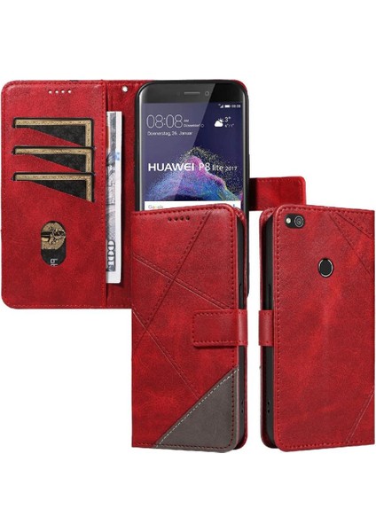 Huawei P8 Lite ve Kart Yuvası Deri Telefon Koruma Kılıfı Için Flip Case (Yurt Dışından)