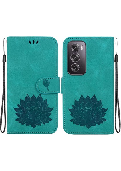 Oppo Oppo 12 Pro 5g Kickstand Kabartma Lotus Için Flip Case (Yurt Dışından)