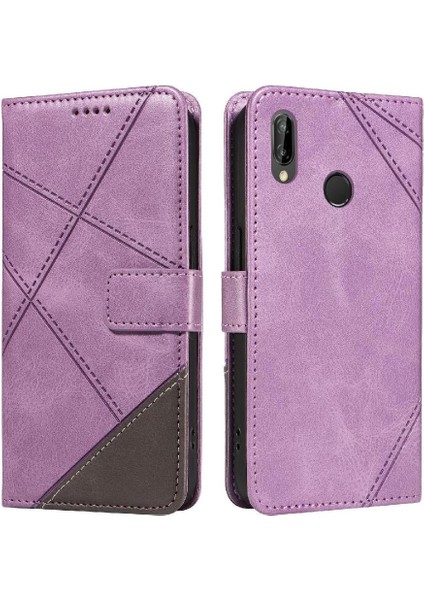 Elmas Dikiş ve Kart Yuvası Deri ile Huawei P20 Lite Için Flip Case (Yurt Dışından)
