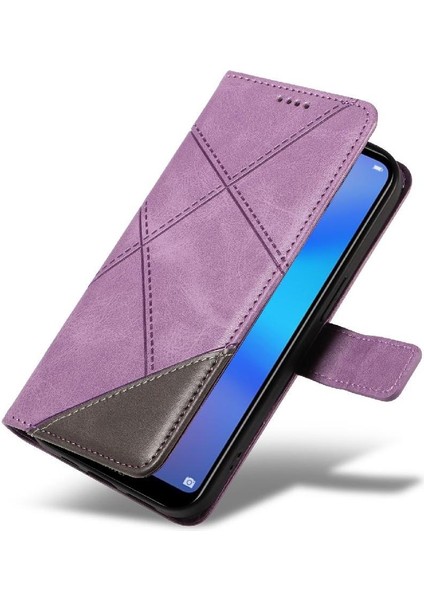 Elmas Dikiş ve Kart Yuvası Deri ile Huawei P20 Lite Için Flip Case (Yurt Dışından)