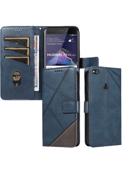 Huawei P8 Lite ve Kart Yuvası Deri Telefon Koruma Kılıfı Için Flip Case (Yurt Dışından)