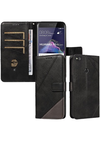Huawei P8 Lite ve Kart Yuvası Deri Telefon Koruma Kılıfı Için Flip Case (Yurt Dışından)