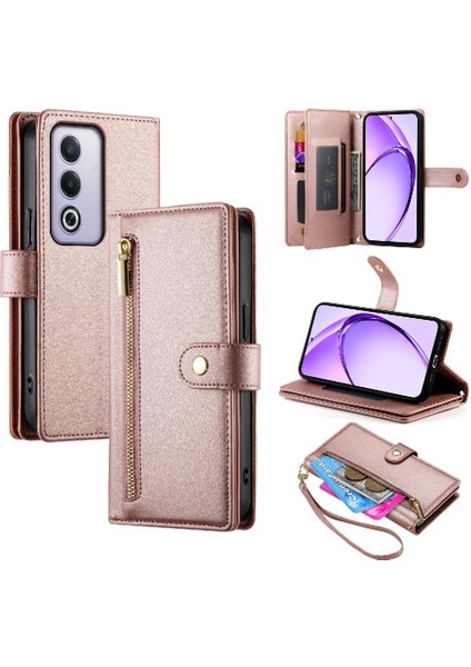 Oppo A3 Pro 5g Bilek Kayışı Cüzdan Bölmesi Kickstand Kart Için Flip Case (Yurt Dışından)
