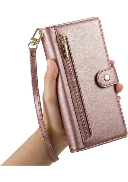 Oppo A3 Pro 5g Bilek Kayışı Cüzdan Bölmesi Kickstand Kart Için Flip Case (Yurt Dışından)