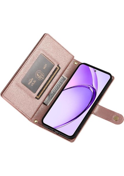 Oppo A3 Pro 5g Bilek Kayışı Cüzdan Bölmesi Kickstand Kart Için Flip Case (Yurt Dışından)