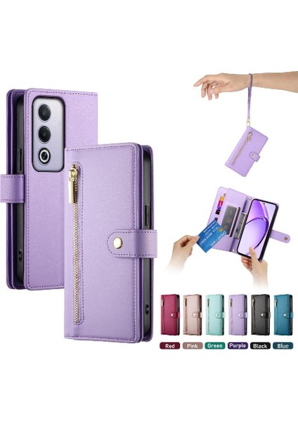 Oppo A3 Pro 5g Bilek Kayışı Cüzdan Bölmesi Kickstand Kart Için Flip Case (Yurt Dışından)