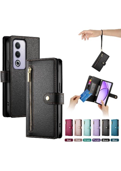 Oppo A3 Pro 5g Bilek Kayışı Cüzdan Bölmesi Kickstand Kart Için Flip Case (Yurt Dışından)
