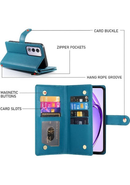 Oppo A3 Pro 5g Bilek Kayışı Cüzdan Bölmesi Kickstand Kart Için Flip Case (Yurt Dışından)