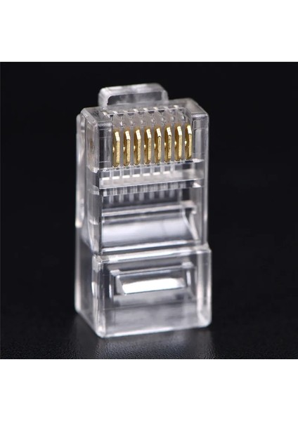 50 Adet RJ45 Cat5 CAT5E Cat6 Modüler Konnektör Fişi 8P8C Bilgisayarlar Için Fiş Adaptörü Kristal Ağ (Yurt Dışından) fırsatları