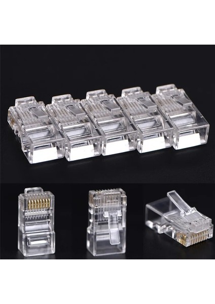 50 Adet RJ45 Cat5 CAT5E Cat6 Modüler Konnektör Fişi 8P8C Bilgisayarlar Için Fiş Adaptörü Kristal Ağ (Yurt Dışından) indirimleri