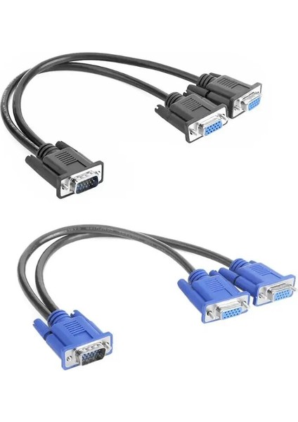 Dayanıklı VGA Splitter Kablosu 1 Bilgisayardan Çift 2 Monitör Adaptörüne Y Splitter Erkek Kadın VGA Tel Kablosu Pc Laptop Için (Yurt Dışından) fiyatları