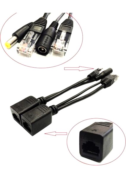 Ethernet Üzerinden Güç Pasif Poe Adaptör Enjektör + Ayırıcı Kit Poe Kablosu Siyah (Yurt Dışından) fiyatları