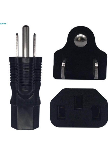 Amerikan Standart Güç Adaptörü, 5-15P 320 C13, Üç Pin, Siyah 15A 125V Güç Fişi Dönüştürücü, Dönüşüm Fişi (Yurt Dışından)