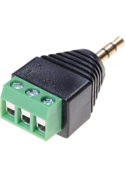 3.5mm Stereo Telefon Ses Erkek Fiş Konnektörü Adaptörü Terminal Çift Kanalına (Yurt Dışından)